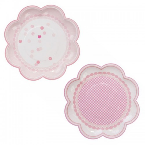 Pratos Rosa Claro Padrão